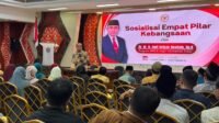 Bontang Ketua Komite I DPD RI Daerah Pemilihan Kalimantan Timur, Dr. dr. Andi Sofyan Hasdam, Sp.N, melaksanakan sosialisasi Empat Pilar Kebangsaan di Auditorium 3 Dimensi, Jalan Awang Long, Bontang Baru, Kecamatan Bontang Utara, Kota Bontang, Jumat, 25 September 2026.